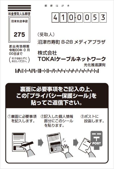 ご案内のハガキ 表