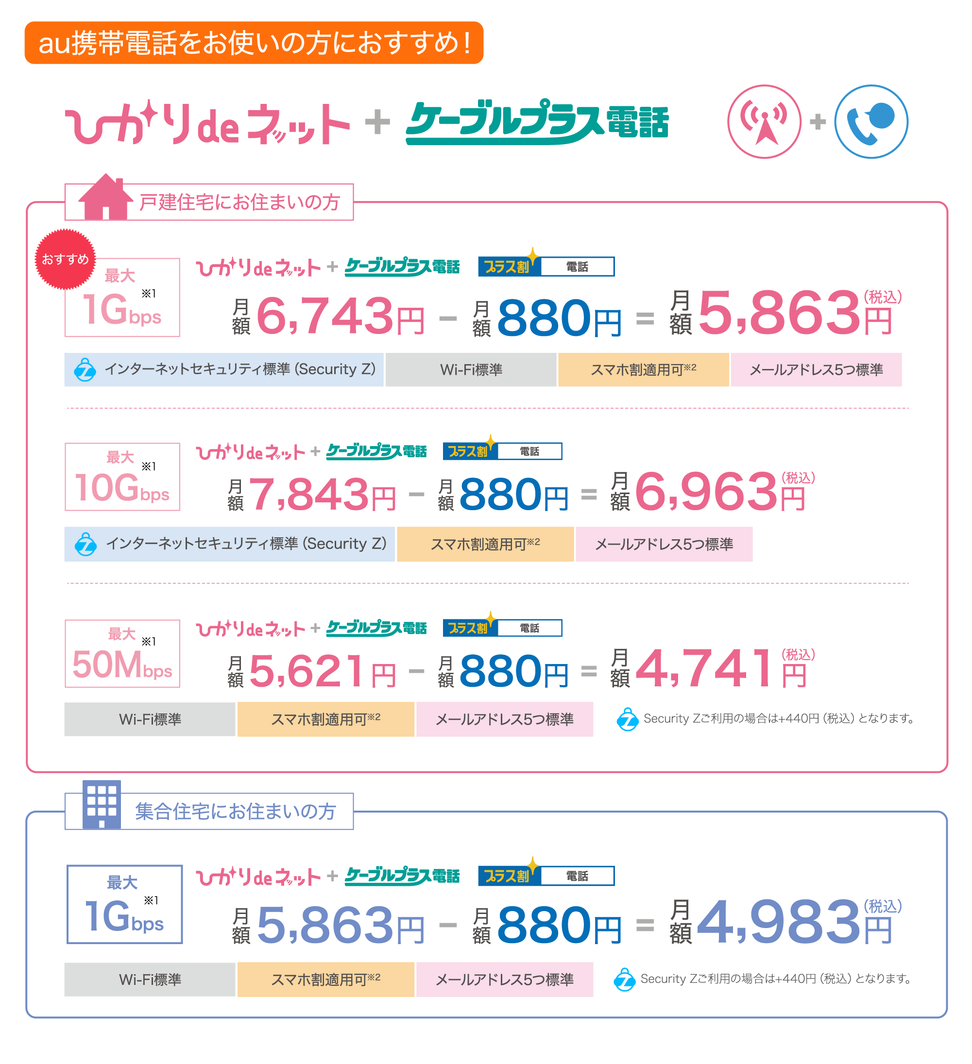 au携帯電話をお使いの方におすすめ